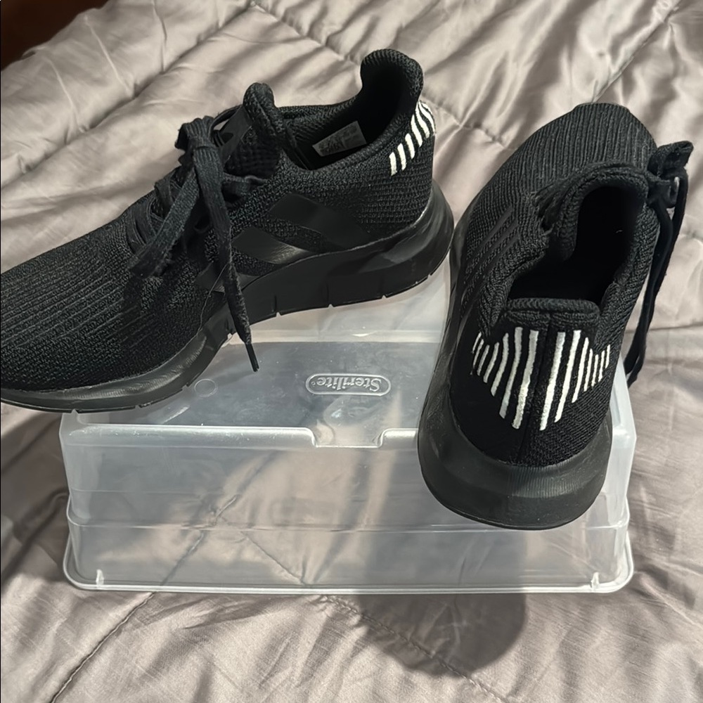 Adidas Black Sneakers with White Stripes